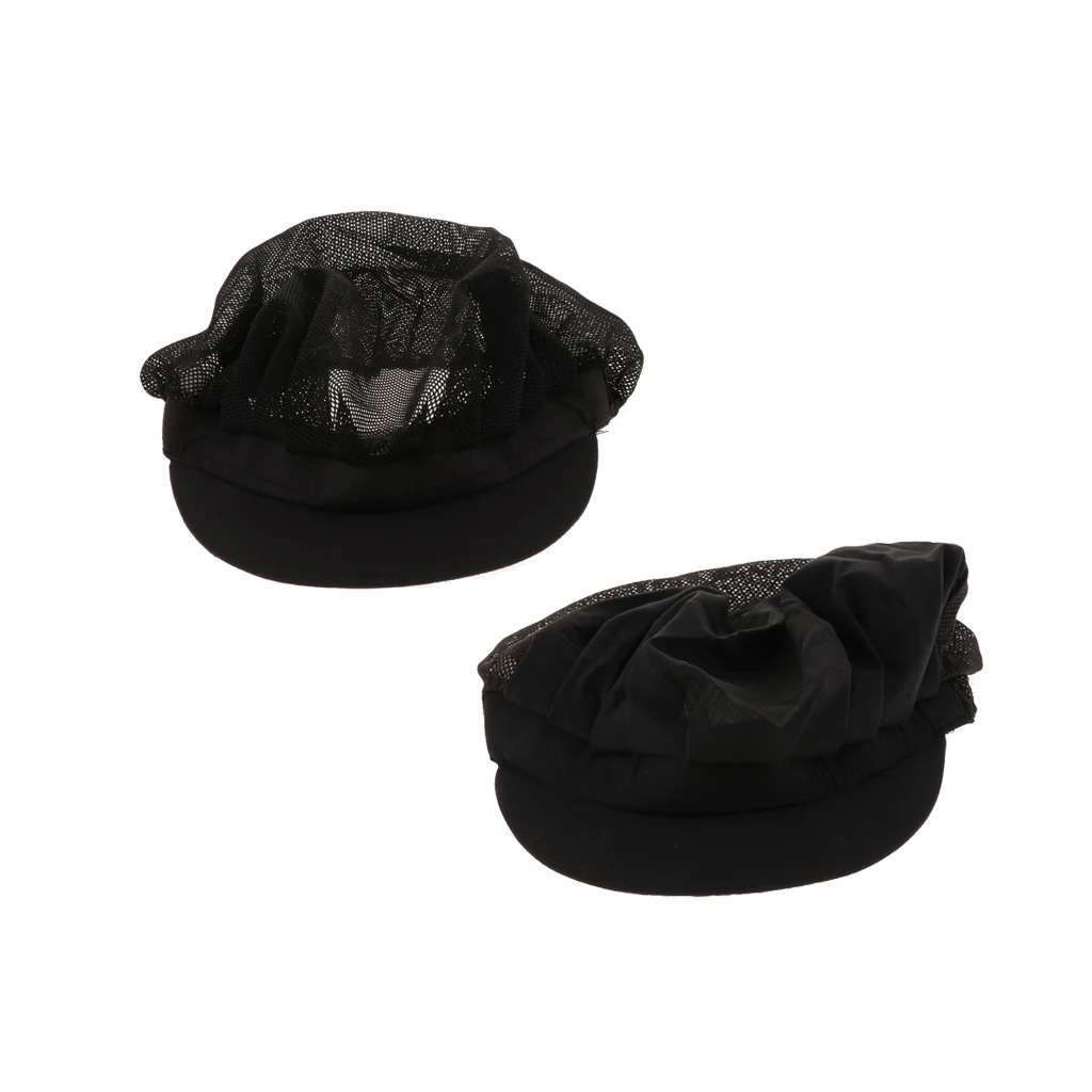 2 черный полный & Половина сетки шеф повара Топ Череп Кепка Ресторан питание шляпа