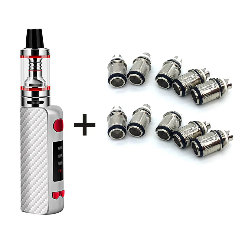Silver Has 10 Coils Мини 80 Вт Vape электронные сигареты лучший стартовый набор Mech Box Mod Kit испаритель кальян ручка вейпер E дым вейпинг сплав оболочка безопасный - Цвет: Silver Has 10 Coils