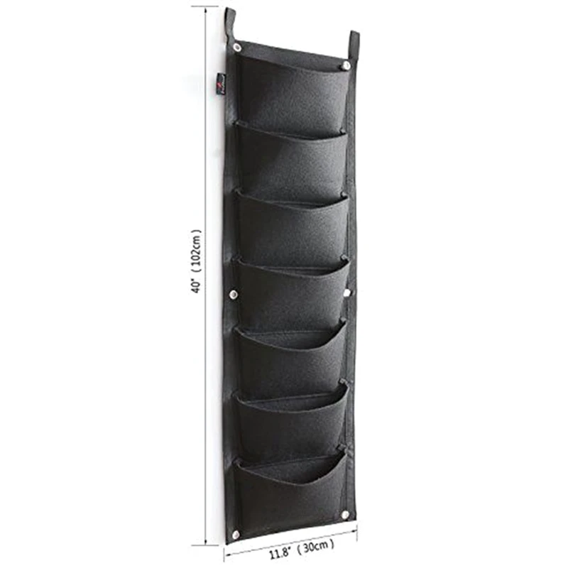 

Wall Hanging Planting Bags 7 Pockets Green Grow Bag Planter Vertical Garden Vegetable Living Garden Bag Home Supplies 100*30cm