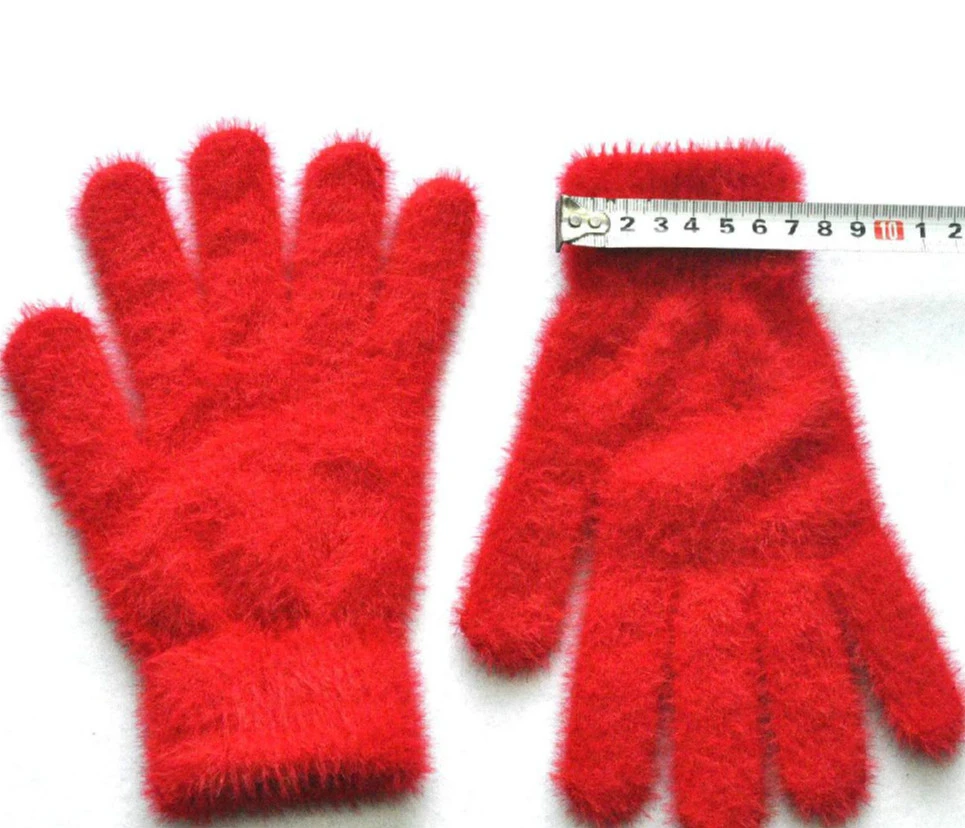 Imitate Mink Wool Knitting Glove Male Ma'am Winter Cycling Keep Warm Thickening Increase Down Gloves Quality Fingers Gaunlets