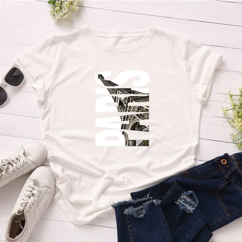 

Summer Plus Size Clothing S-5XL New Moon Print T-shirt Female 100% Cotton O Neck Short Sleeve T-Shirt Tees Casual Tops