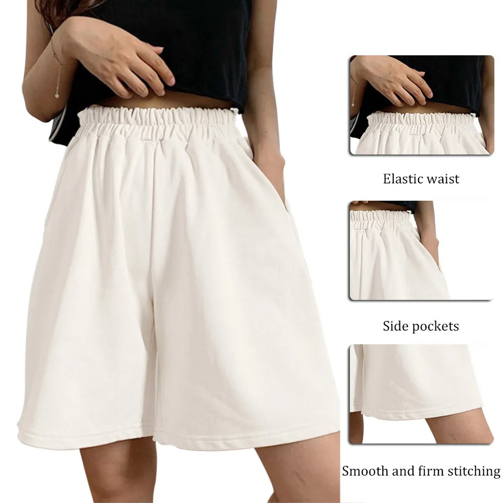 

Harajuku Solid Color Simple Shorts Women Loose Sport Summer Casual Running Biker Shorts Korean Lovely Girls Elasticity Short
