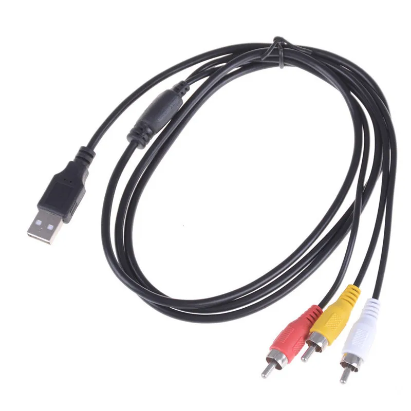 Новинка 1 5 м футов USB 2 0 к 3 RCA кабель штекер-штекер AV аудио адаптер Шнур для