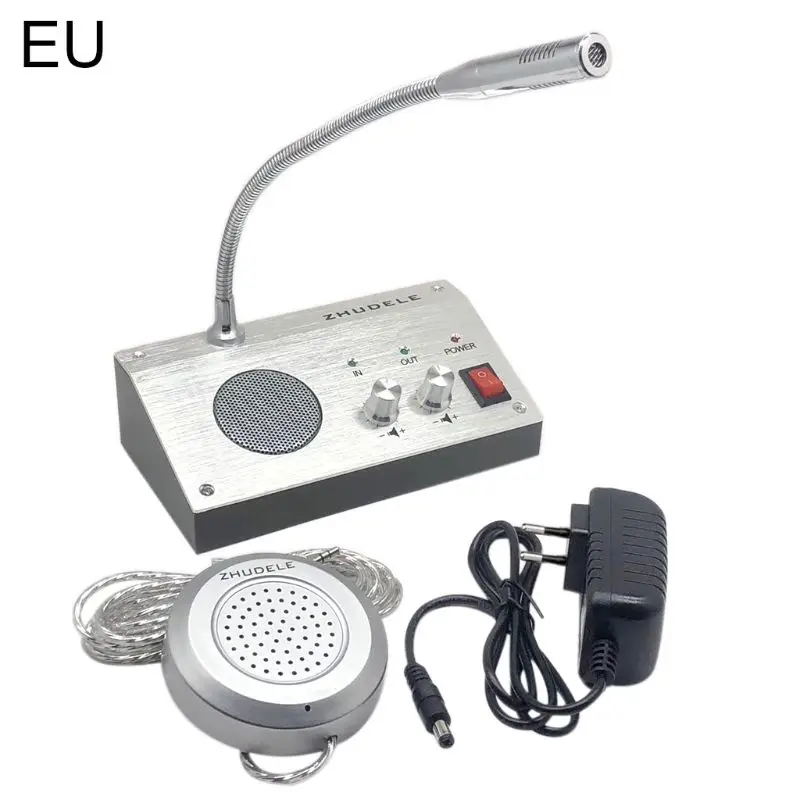 

2020 New Dual Way Window Intercom System Bank Counter Interphone Zero-touch For Business Store Bank Station Ticket Window 9908