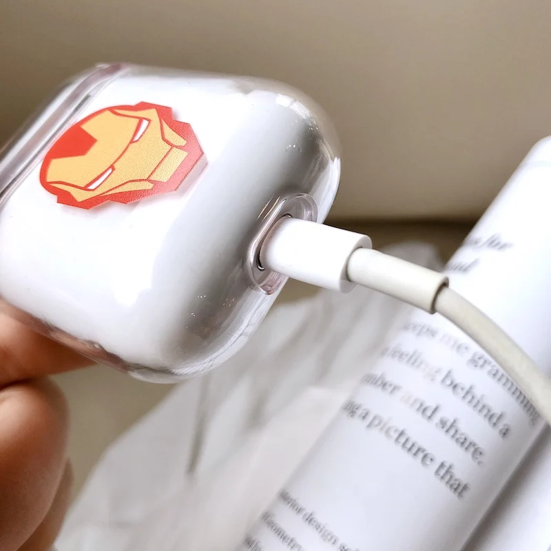 Жесткий прозрачный чехол для AirPods, беспроводные наушники, милый бренд, чехол для зарядки, сумка для AirPods 1 2, защитный чехол