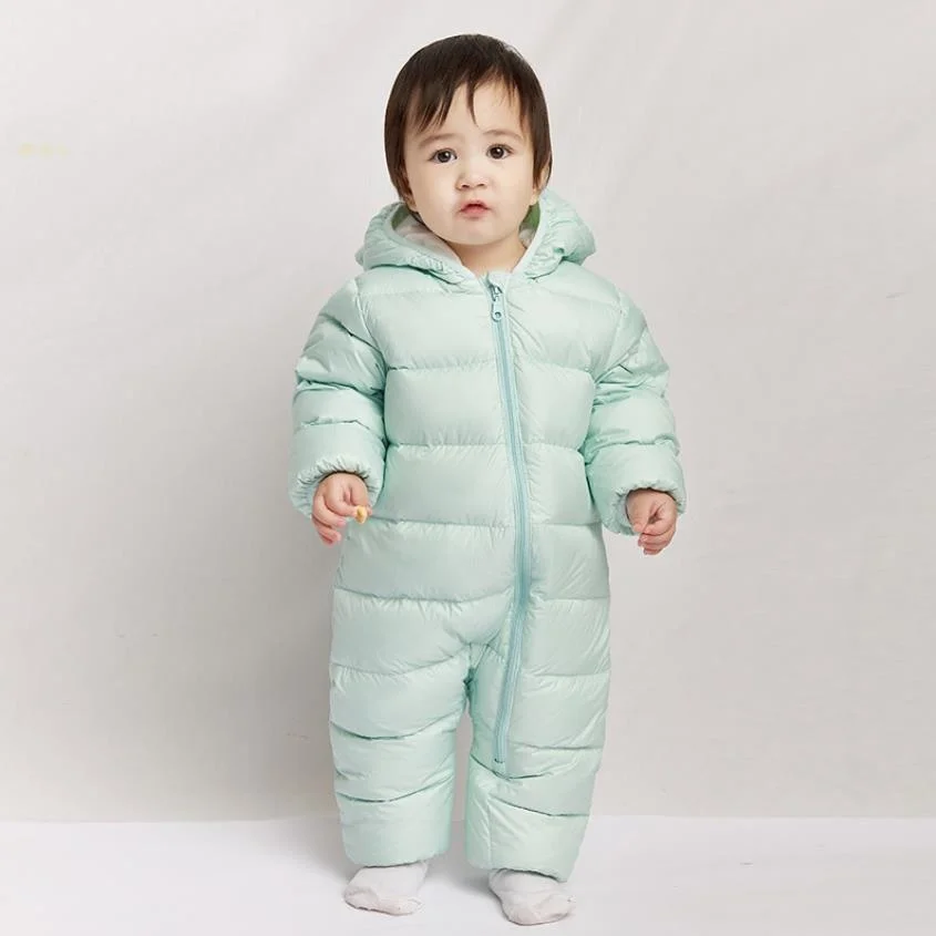 

0-3Y Winter New Newborn Baby Jumpsuit Snowsuit Children Infant Hooded Warm Down Jacket For Boys Girls Kids Rompers A808