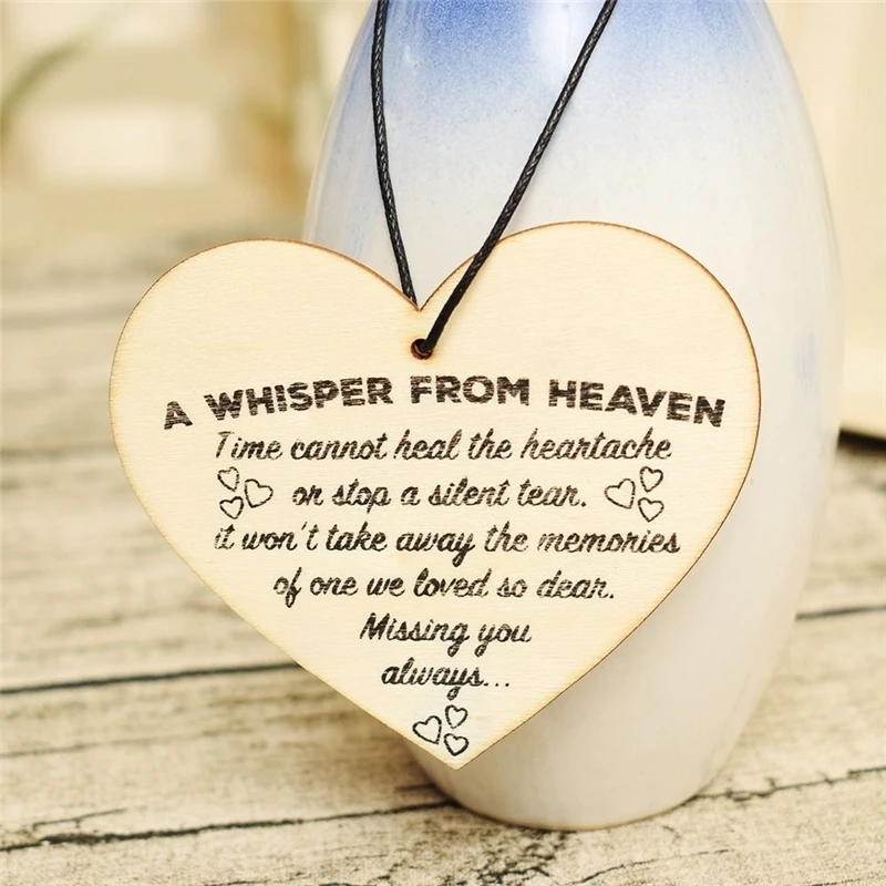 

Wooden Printing Plaque In Memory Of Deceased Memorial Gifts Heart Sign Love Sign Christmas Tree Ornaments Keepsake Gift