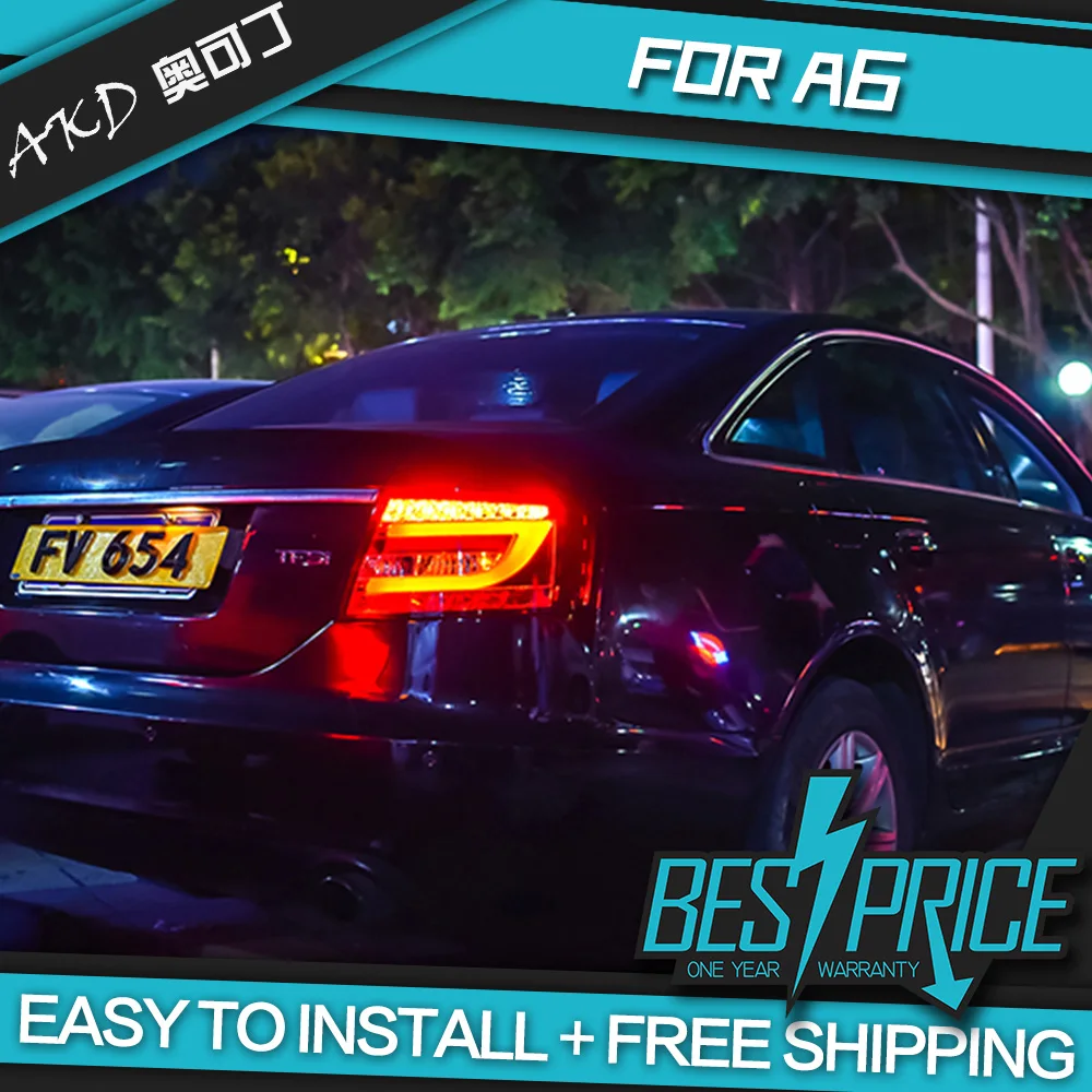 АКД автомобильного тюнинга хвост светильник s для Audi A6 A6L 2004 2008 светодиодный DRL бег