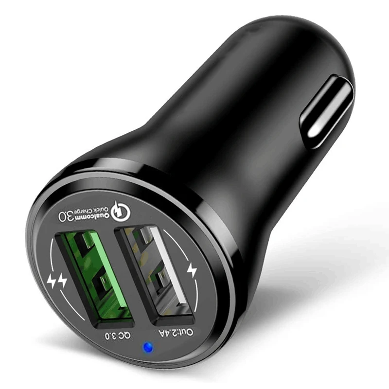 Автомобильное зарядное устройство Quick Charge 3 0 автомобильное с двумя USB портами для