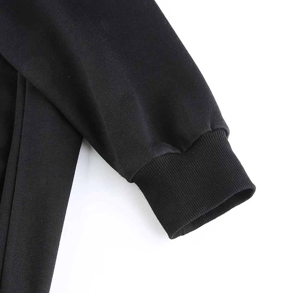 Женские толстовки с надписью черная уличная одежда Свитшот оверсайз