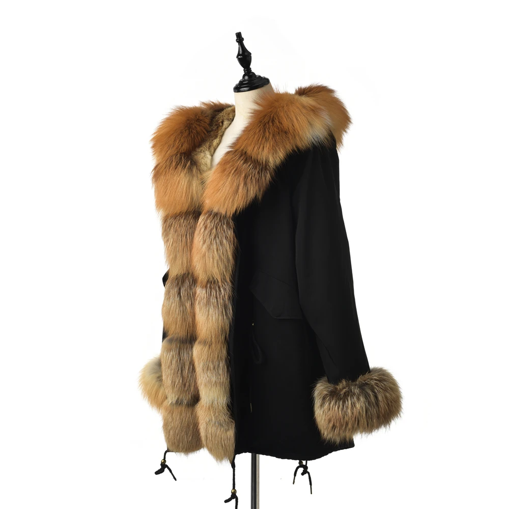 TOPFUR 2020 модное пальто из натурального меха женское красное лисьего с меховым