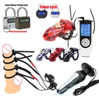 Электрошокер CB6000, клетка для пениса, растягиватель для секс-мячей, SM, таймер для связывания, кольцо Пояс верности для пениса, Анальная пробка, Мужская электрическая секс-игрушка