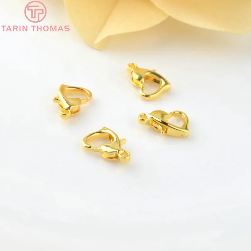 Застежки-карабины в форме сердца дельфина из латуни для соединения ожерелий и