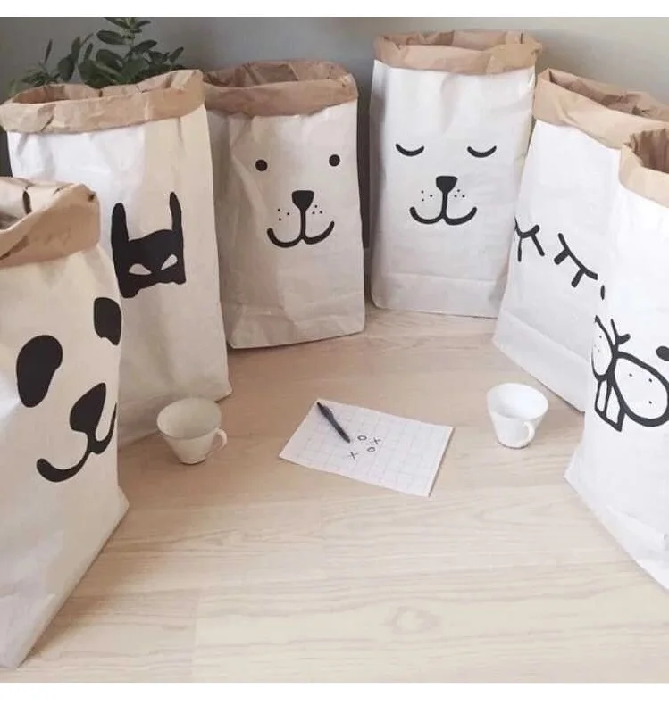 1 шт. сумка для хранения из крафт-бумаги детские игрушки органайзер одежды