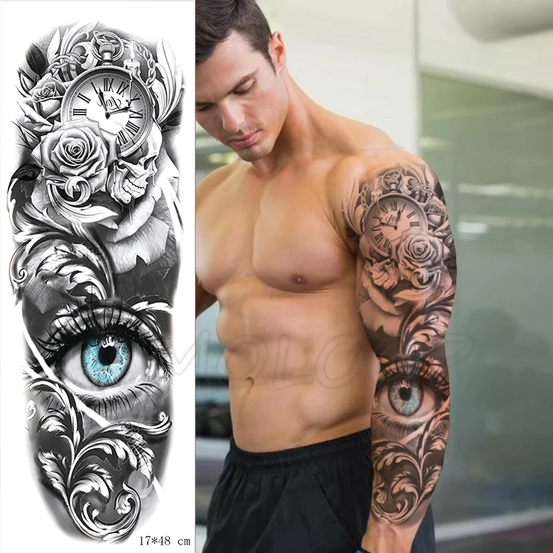 Полноразмерная Водонепроницаемая временная татуировка на руку наклейка с