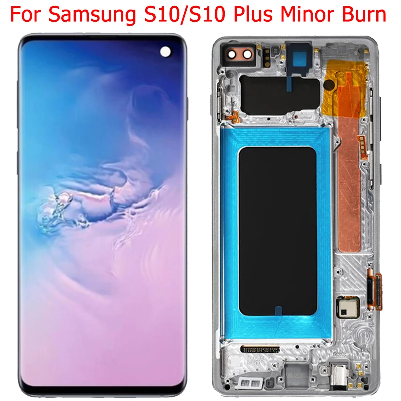 Pantalla LCD Original para Samsung Galaxy S10 Plus, pantalla t&aacute;ctil con marco S10 SM-G975F/DS G975A-0