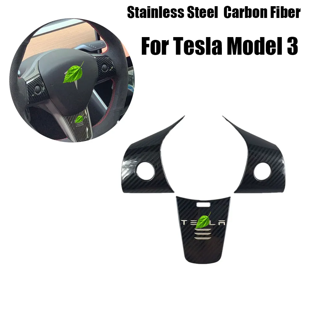 Рулевая панель из углеродного волокна для Tesla Model 3 17 21|Наклейки салона авто| |