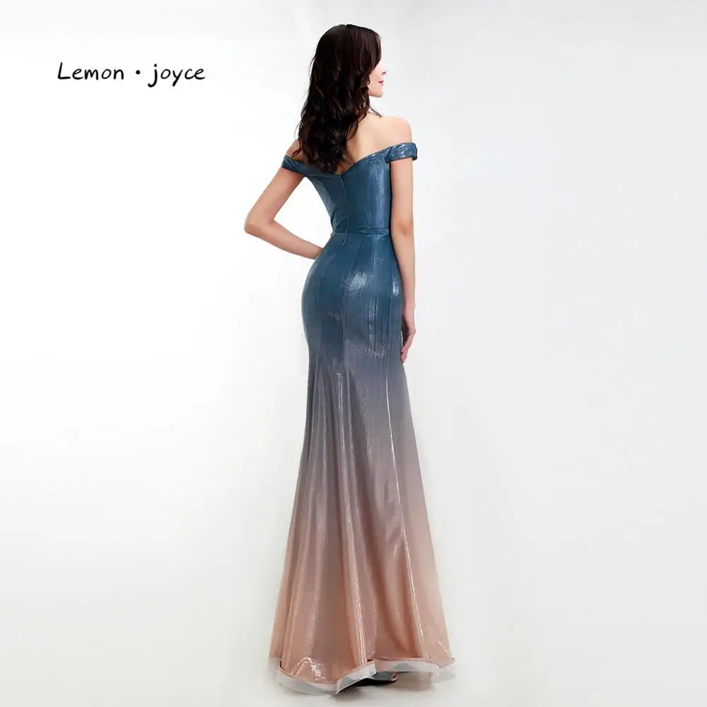 Lemon joyce элегантные вечерние платья Длинные для женщин сексуальные Простые Вечерние платья Русалка robe de soiree