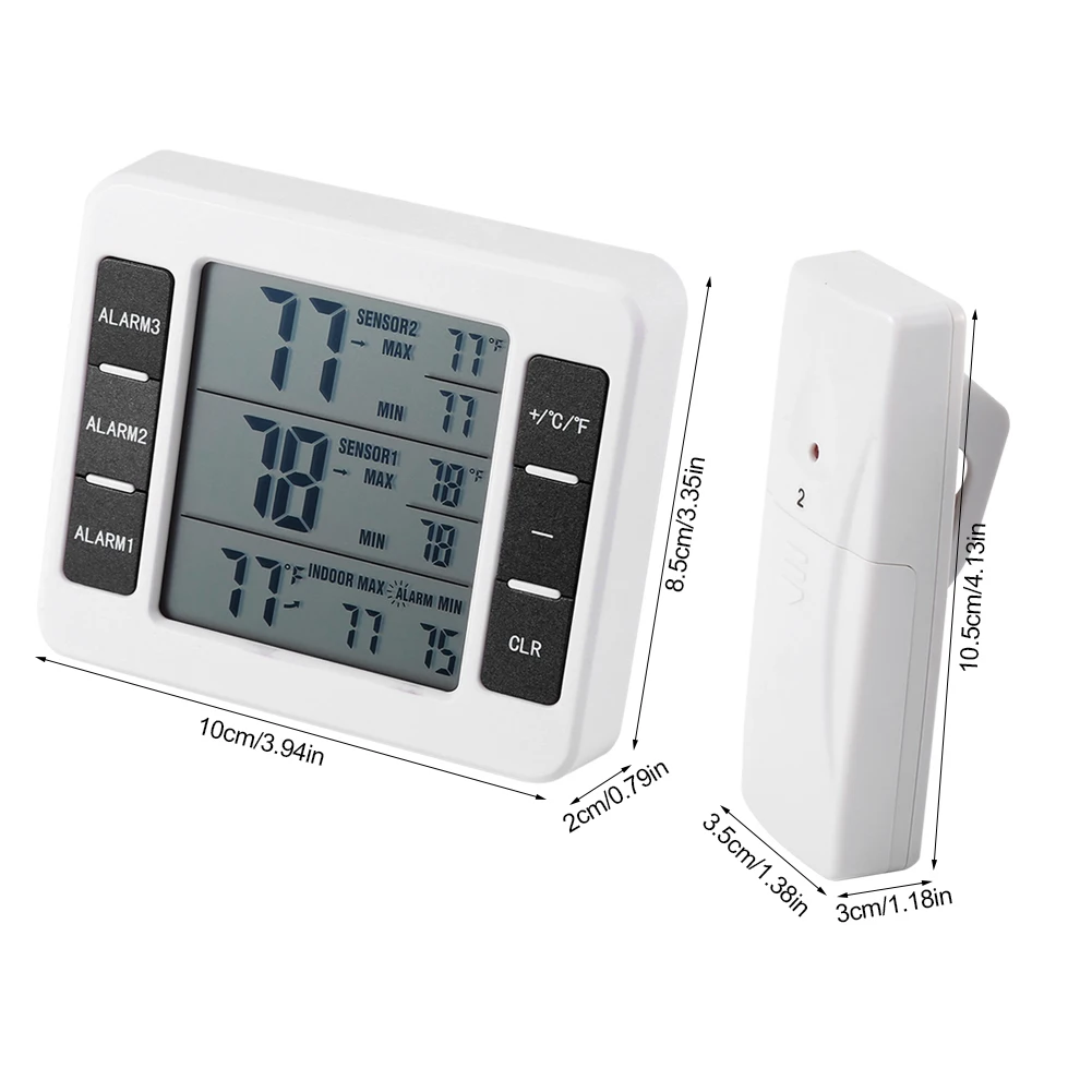 

LCD Alarm Digital Thermometer Hygrometer Weather Refrigerator Freezer Universal