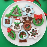 creative christmas cookie mold set icing cookie cutting cake mold diy baking accessories bakvorm kitchen dining bar eb50dg