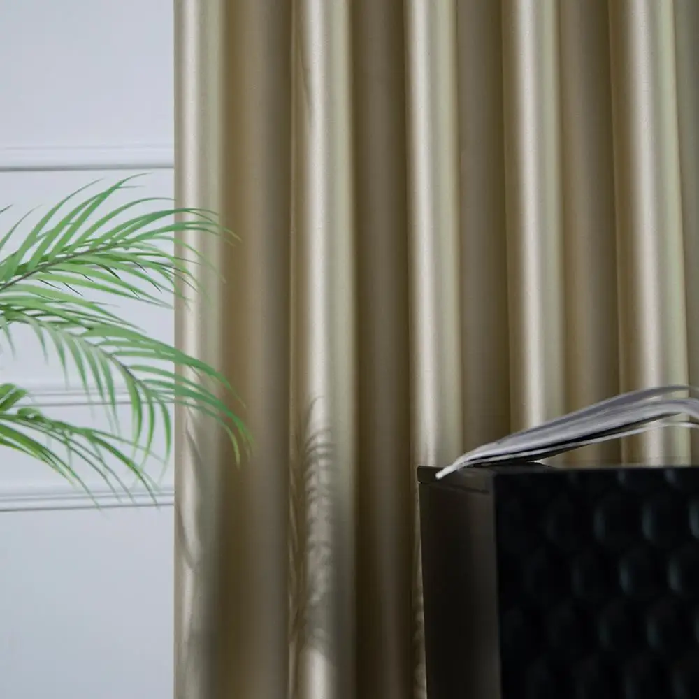 1 шт. 98% затенение шелковистый дизайн занавески однотонный стиль подходит для