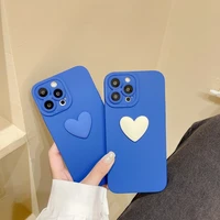 solid love heart case for iphone 12 11 pro max xs xr 7 8 plus se 2020 candy color shockproof camera protection soft tpu cover
