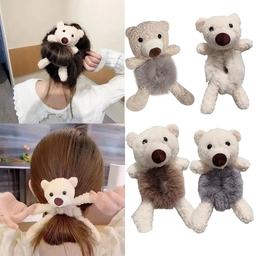 

Cute Bear Shape Hair Scrunchie Creative Exquisite Plush Head Rope for Daily Use