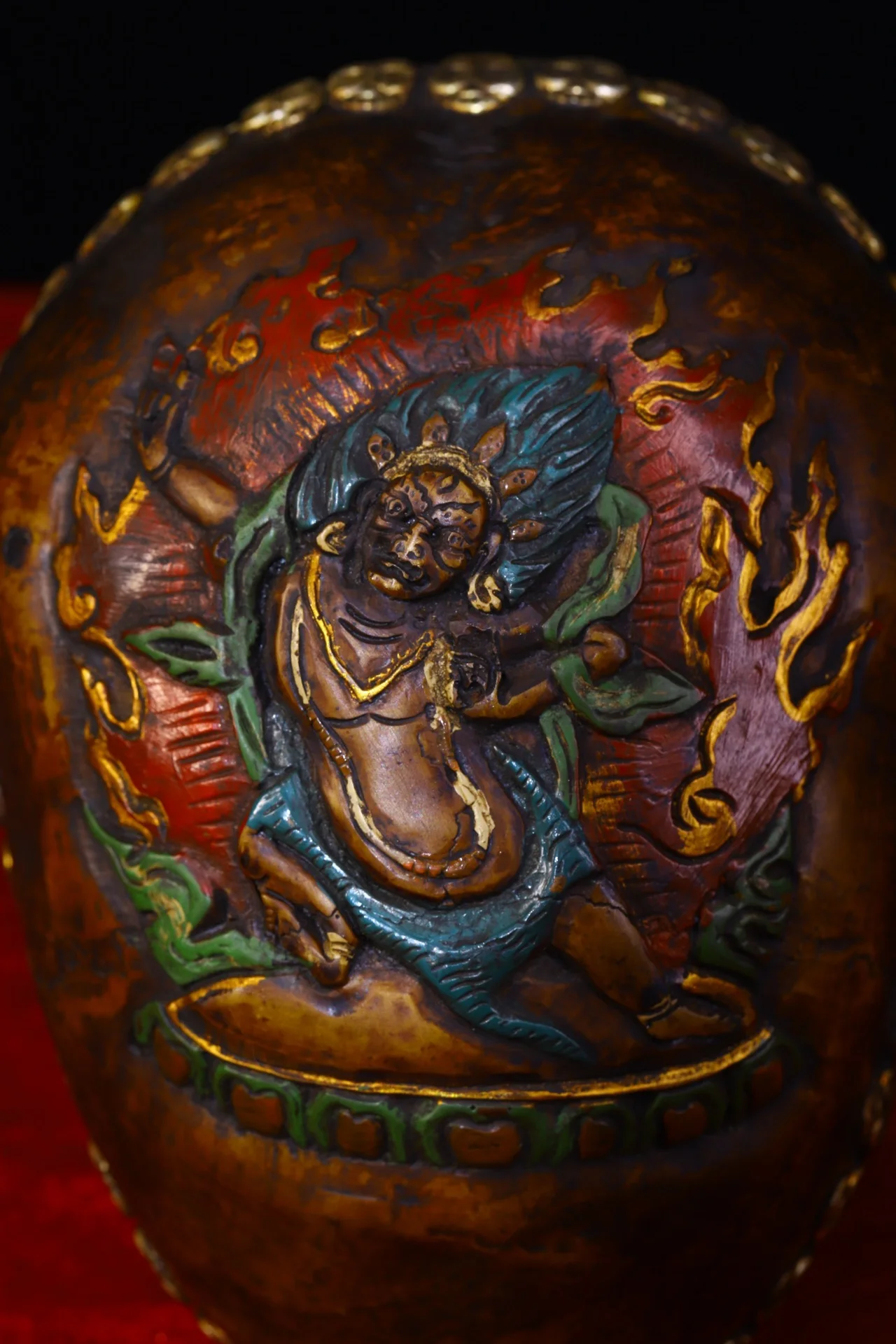 7-дюймовая коллекция тибетского храма старая чаша габалы окрашенная ваджра