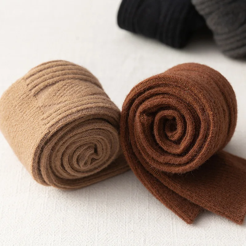 Женские однотонные вязаные очень длинные сапоги до бедра теплые осенне-зимние