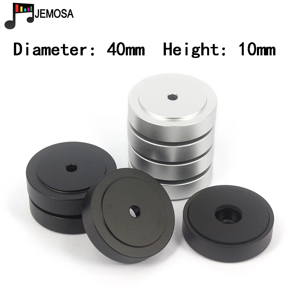 Pies de máquina de aluminio, altavoz giratorio, absorción de impacto, reproductor de CD, DAC, 4 piezas, 40mm x 10mm