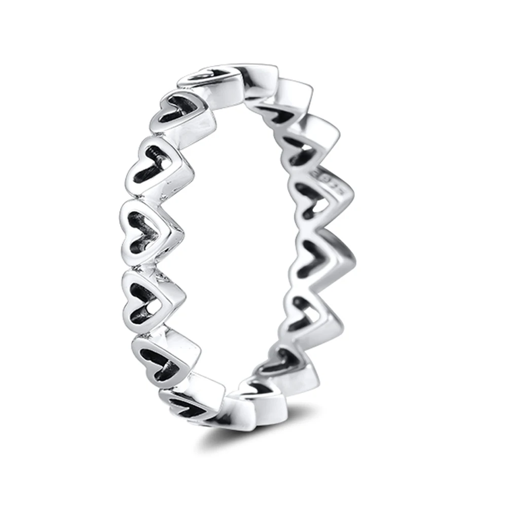 Женские кольца из серебра 925 пробы с сердечками|Кольца| |