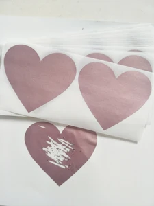 Наклейки с царапинами 70x80 мм, в форме любовного сердца, розового золота, чистые для секретного кода, чехол для домашней игры, свадебное сообщение