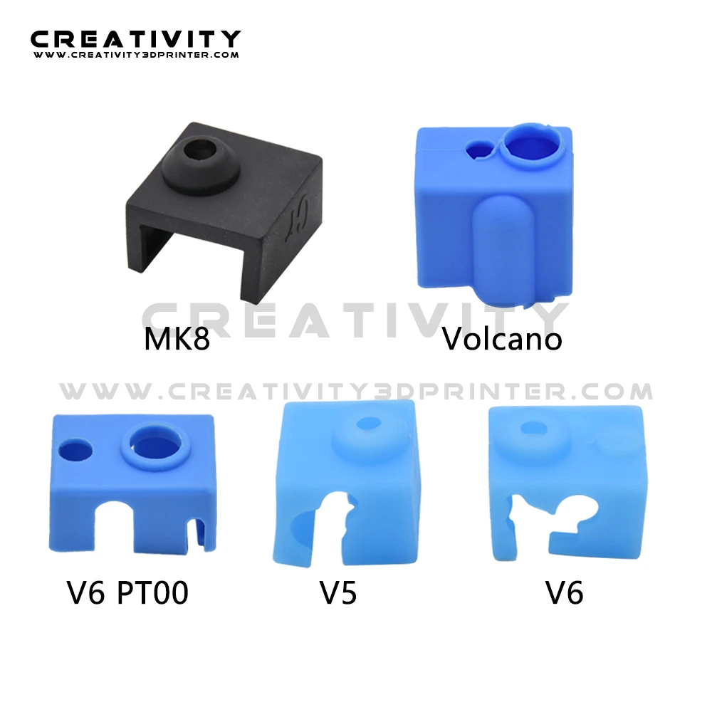

50/100PC Silicone Sock for V6 Volcano V5 J-head Hotend Extruder MK8/CR10/CR10S Heated Block Warm Keeping Cover 3D Printer Parts