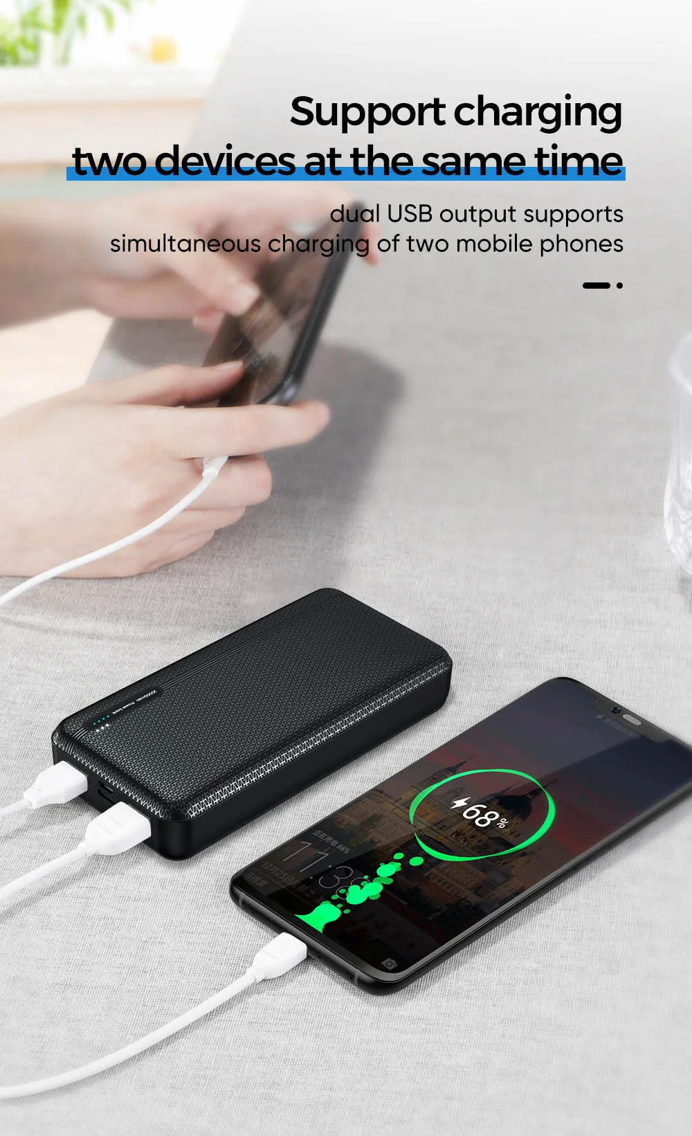 Joyroom внешний аккумулятор 20000 мАч 2 USB внешний аккумулятор 10000 мАч Mico type-c внешний аккумулятор портативное зарядное устройство Внешний аккумулятор