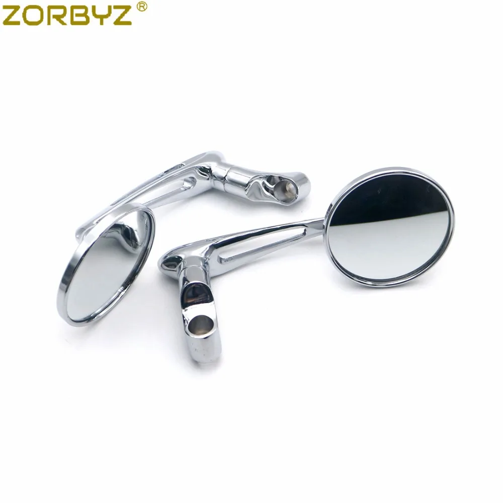 ZORBYZ мотоцикл черный/хром l-бар круглые боковые зеркала заднего вида для Honda GN125 кафе гонщик на заказ