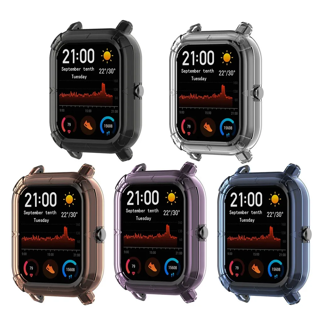 ТПУ бампер чехол в виде ракушки протектор для Xiaomi Huami Amazfit GTS часы мягкая защитная