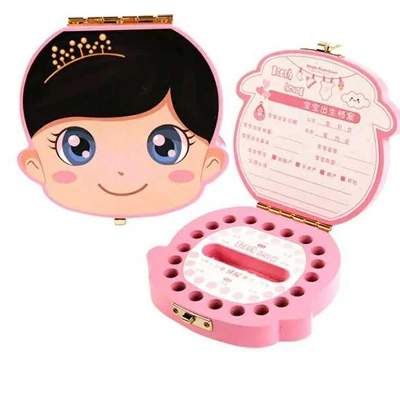 

New Baby Tooth Box Wooden Milk Teeth Organizer Storage Boys Girls Save Souvenir Case Creative Baby Tooth Organizer for Kids