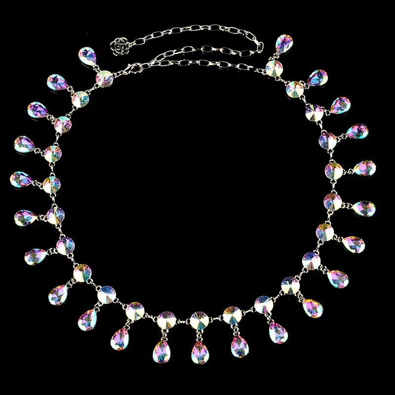 

Colle Belly Dance Accessories Women Colorful Chain Waist Belt Beads Tassel Chain