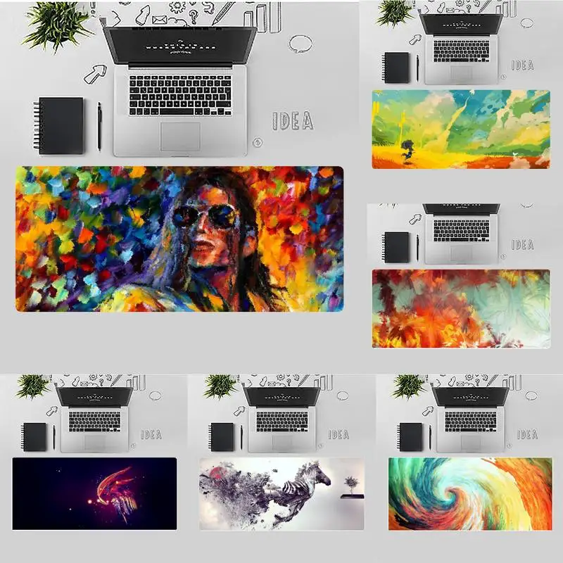 

Abstract Art Natural Rubber Gaming mousepad Desk Mat Table Game Office Work gamer Large Mouse pad Mats Non-slip Laptop Cushion
