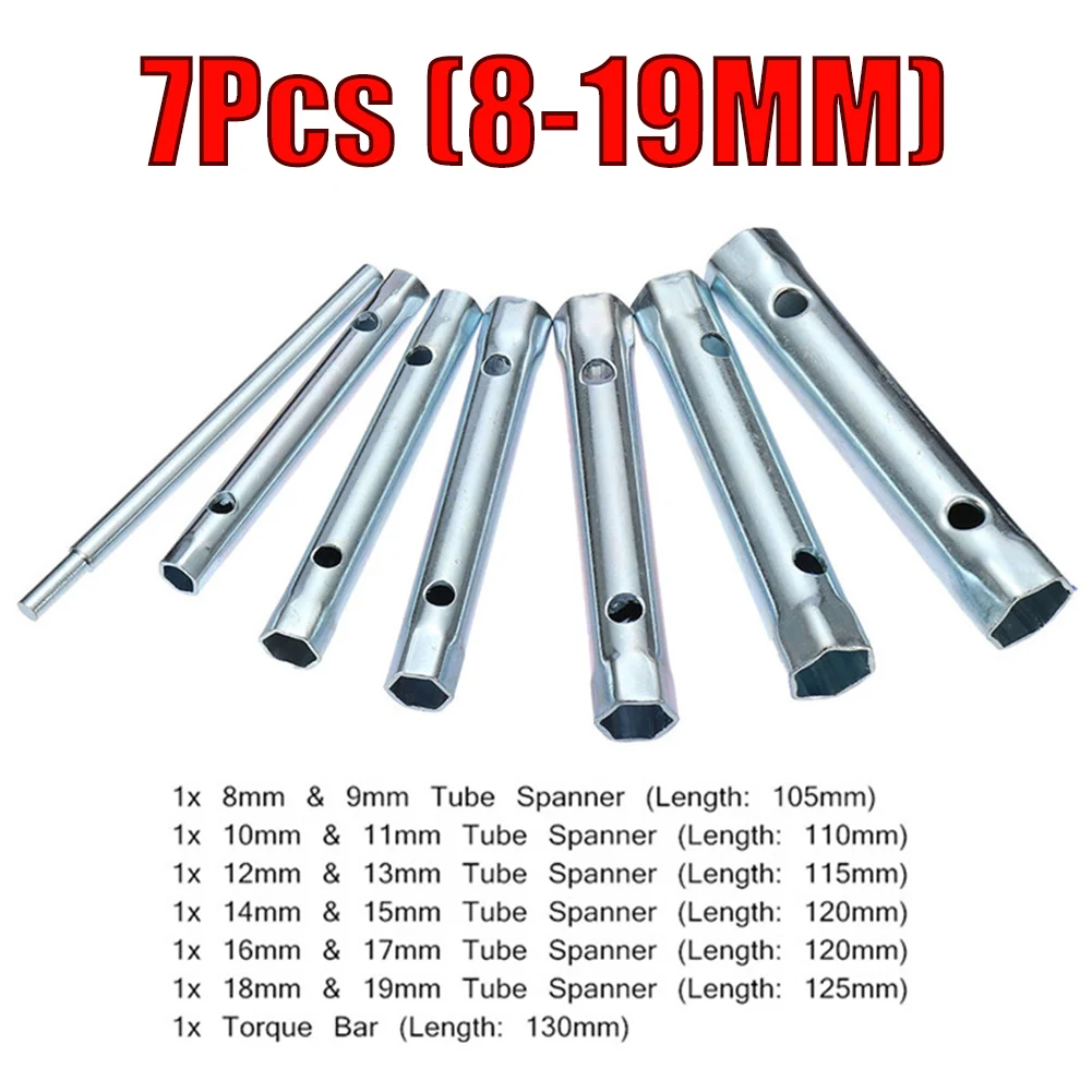 

6PC/10PC 8-19mm 6-22mm Metric Tubular Box Wrench Set Tube Bar Spark-Plug Spanner for Automotive Plumb Repair Steel Double Ended