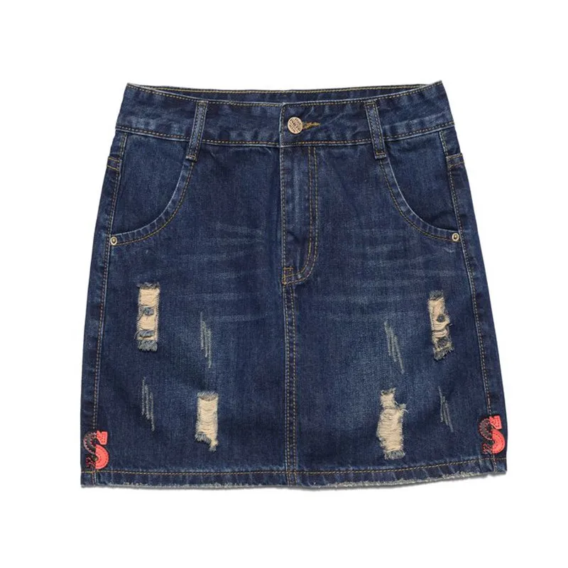 Новые женские юбки из джинсовой ткани размера плюс короткие Женская мини юбка с