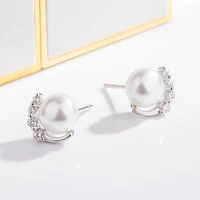 925 sterling silver color earrings for women aros mujer orecchini pearl bizuteria wedding gemstone garnet stud earring jewelry