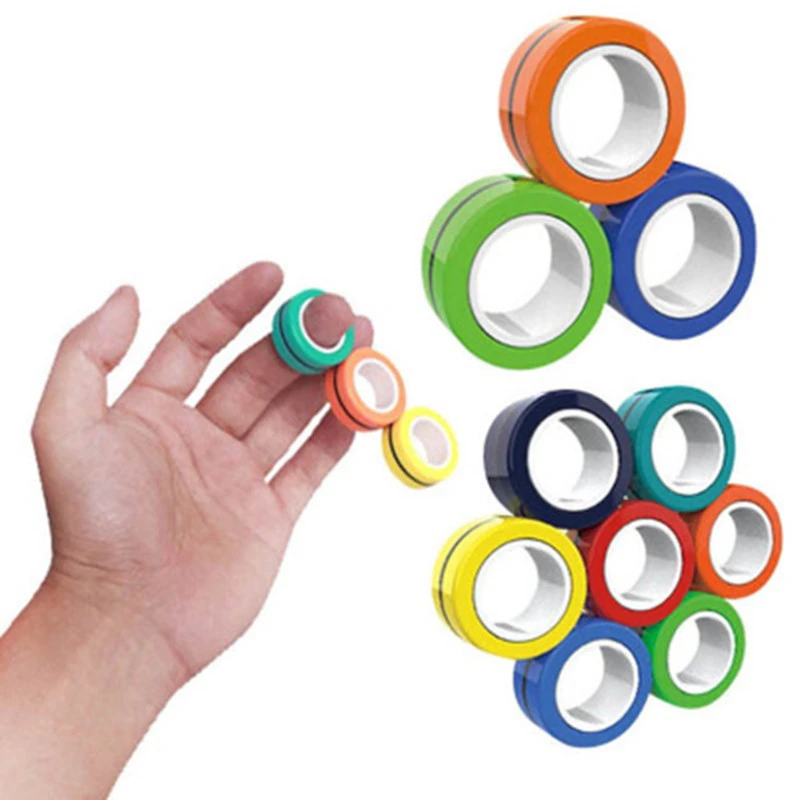 

Anti-Stress Magnetic Magic Rings Unzip Toys For Magician Trick Props Decompression Magic Trick Small Ornaments Gift