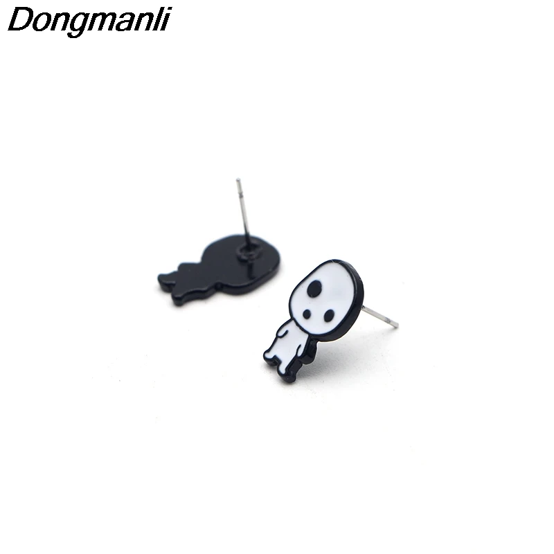 

DZ1152 Anime Ghost Stainless Steel Pierce Ear Stud kids Cute Earrings For Womens Enamel Earrings Kids Girls