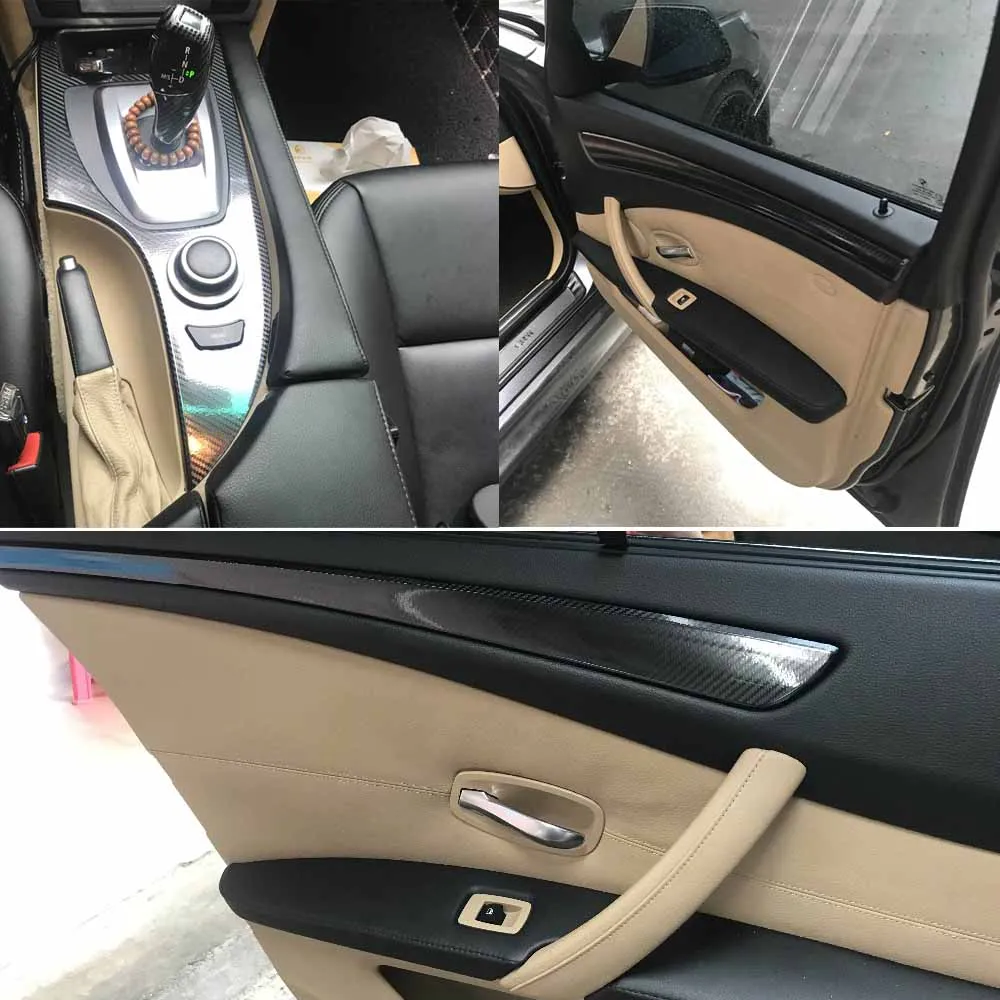 Стайлинг автомобиля интерьер центральная консоль изменение цвета углеродное