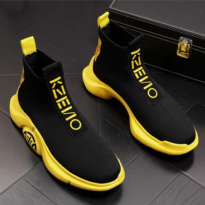 Европейский стиль мужская обувь с рукавами модная повседневная высокого