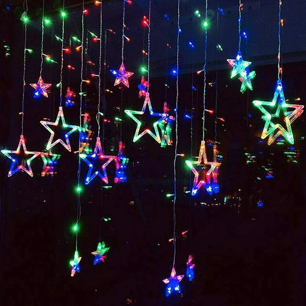 

Star String Lights LED Christmas Garland Fairy Waterproof Curtain Light 2.5M Outdoor Garden Bedroom Home Party Wedding Decor