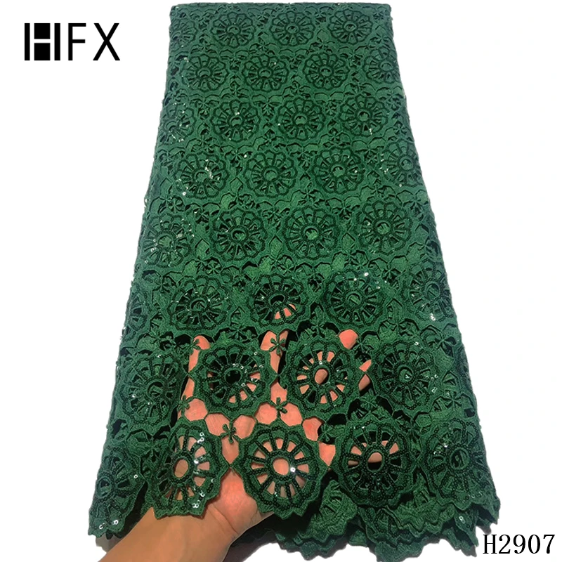 HFX белый гипюр кружевная ткань в нигерийском стиле 2020 Высокое качество Кружева