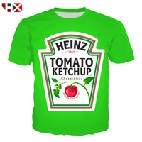 hx casual 3d print men t shirt tomato ketchup t shirt unisex fashion t shirt harajuku streetwear tops hx591