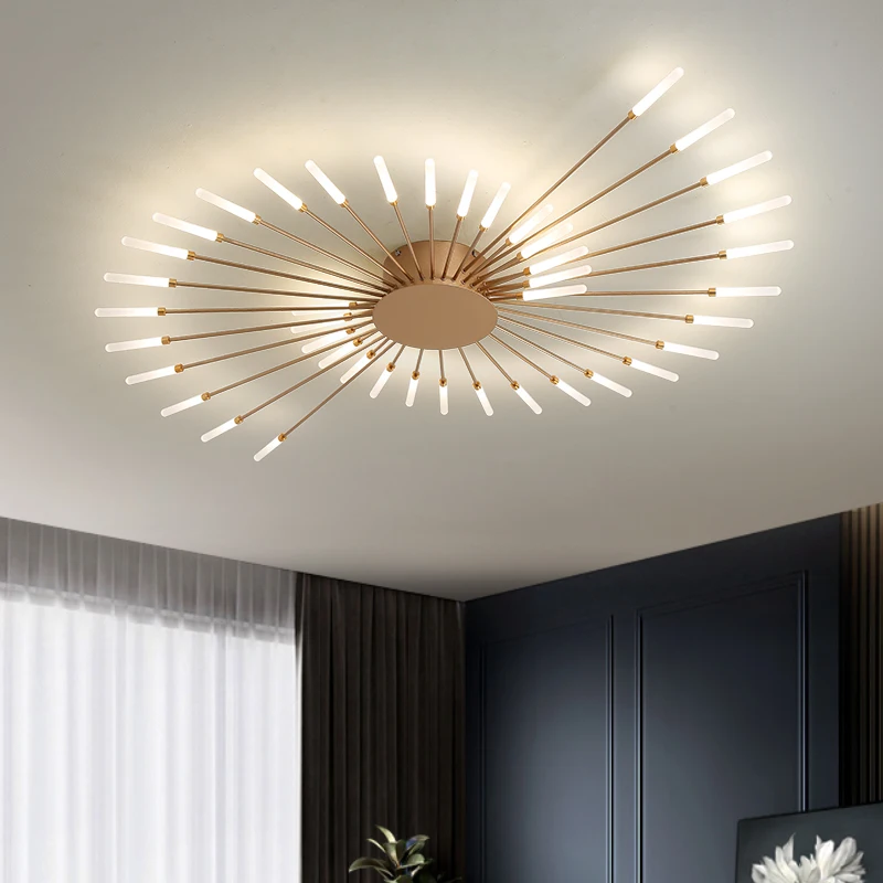 Nordic Fireworks Living Room Chandeliers Modern Minimalist Creative Personality Bedroom Atmospheric Household Gypsophila Lamps